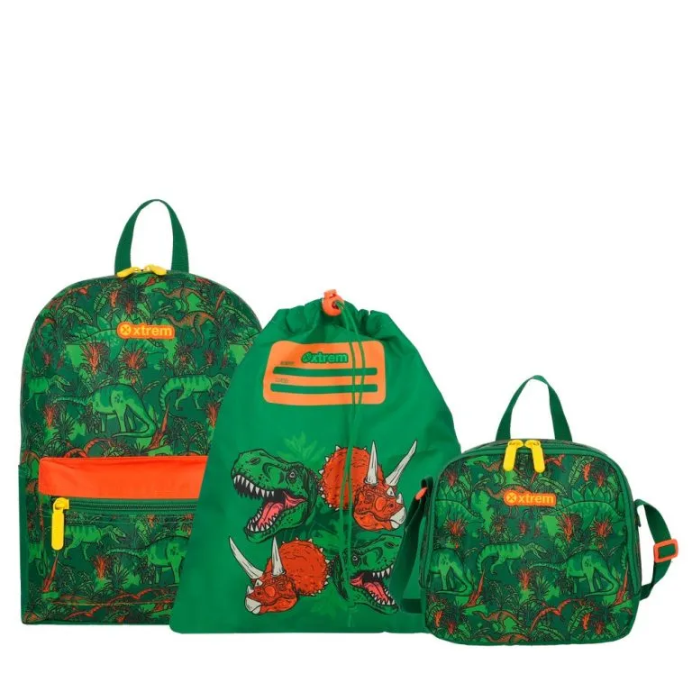 Mochila + sackpack + lonchera Minipack Dino Xtrem