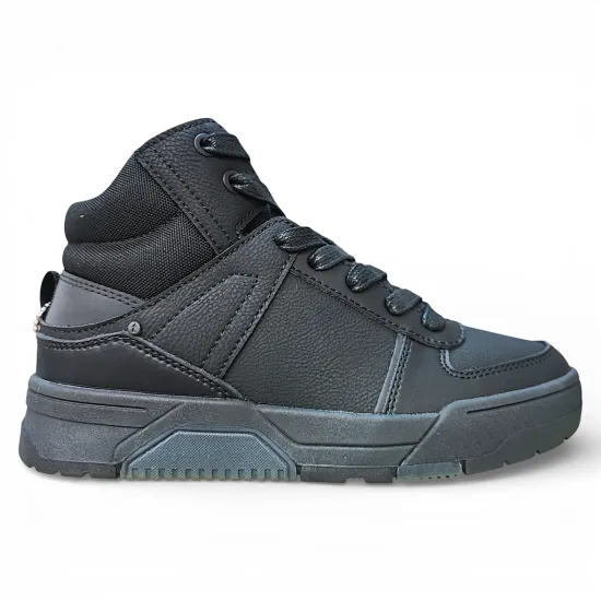 Zapatilla Escolar Juvenil Caña Alta Negro Reforzada Teener