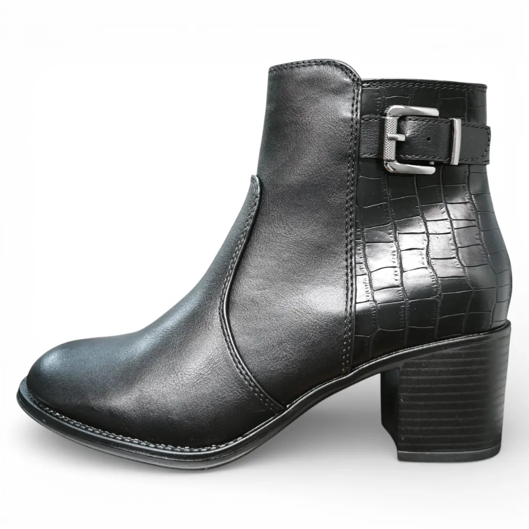 WhatsApp Image 2026-02-23 at 11.59.37 (3) Botín Mujer Negro Taco Medio Croco Hebilla Bonny Franco