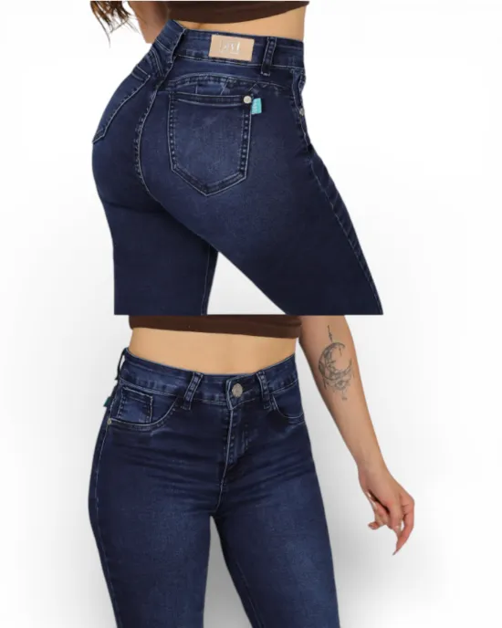 Jeans Flare Azul Oscuro Tiro Alto Mustang Divi - Imagen 2