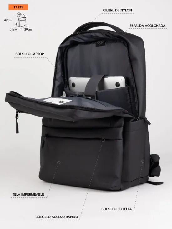 Mochila Current 17 Litros Negra Maui - Imagen 5