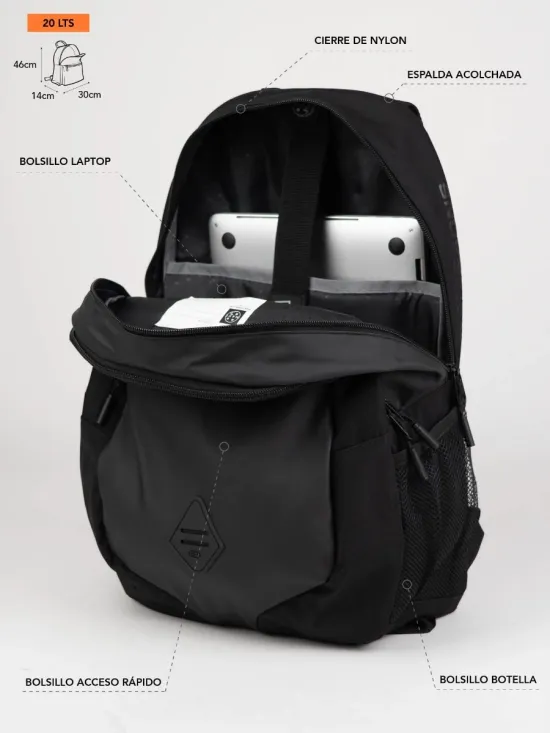 Mochila Blackwater 20 Litros Negra Maui - Imagen 6