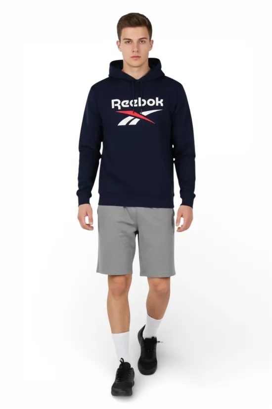 Polerón Hoodie Hombre Azul Marino Reebok - Imagen 5