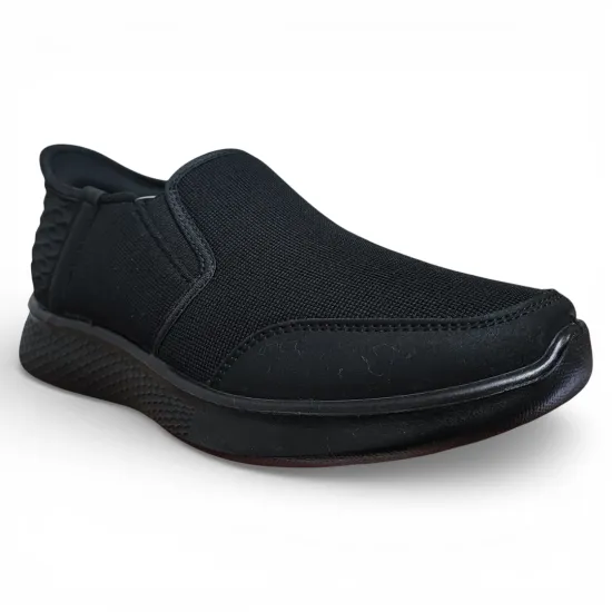 Zapatilla Sin Cordones Hombre Black Easy Comfort New Walk - Imagen 2