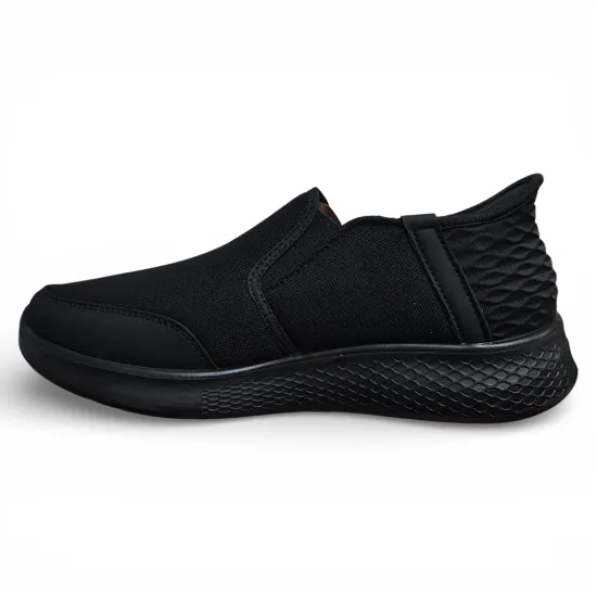 Zapatilla Sin Cordones Hombre Black Easy Comfort New Walk - Imagen 4