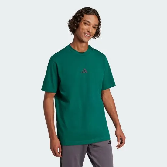 Polera Adidas Essentials Small Logo Single Jersey Verde Adidas - Imagen 2