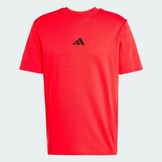 Polera Adidas Essentials Small Logo Single Jersey Rojo Adidas - Imagen 3