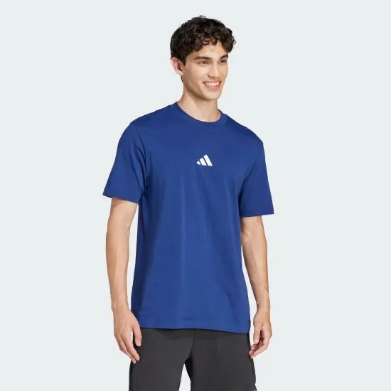 Polera Essentials Small Logo Azul Adidas - Imagen 4
