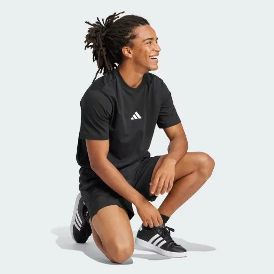 Polera Essentials Small Logo Negro Adidas - Imagen 3