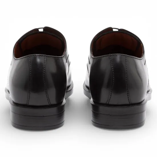 Zapato Formal Hombre Firenze Negro Cuero Anilina Guante - Imagen 5