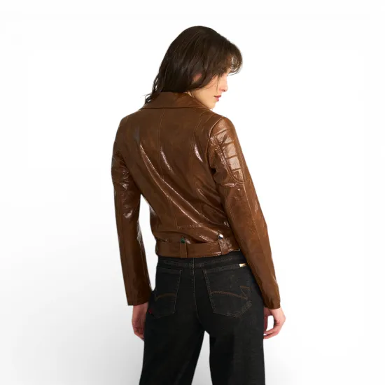 Chaqueta Biker Mujer New Biker Canela Ellus - Imagen 2