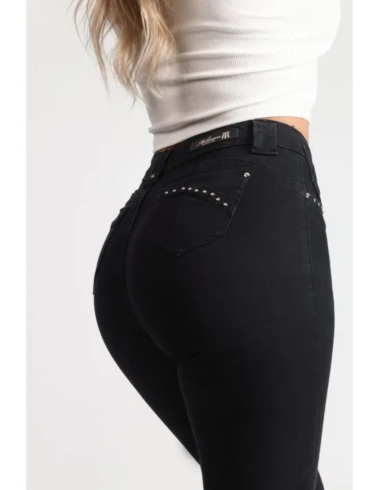 Jeans Mujer Flare 4066 Negro Mohicano - Imagen 4