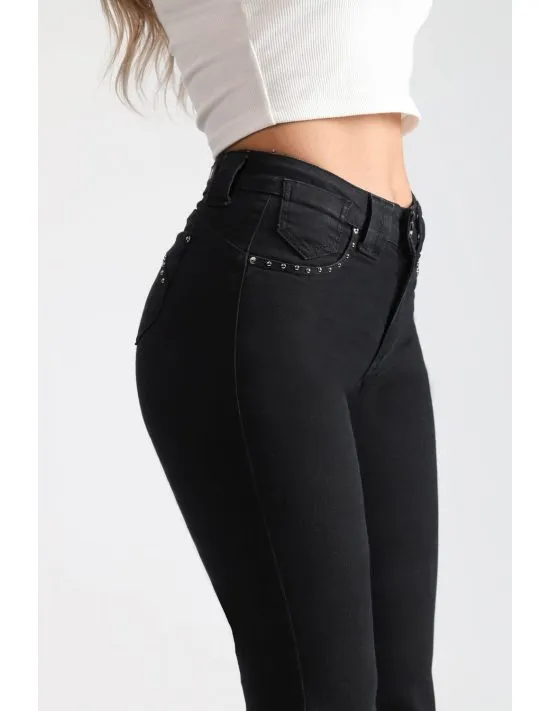 Jeans Mujer Flare 4066 Negro Mohicano - Imagen 5