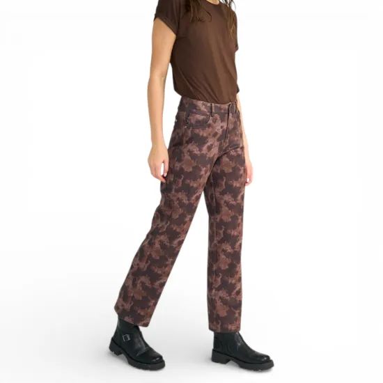 Pantalón Mujer Relaxed Suede Vaca Espresso Ellus - Imagen 4