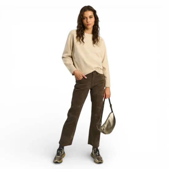 Pantalón Jeans Mujer Carpintero Recto Café Ellus - Imagen 2