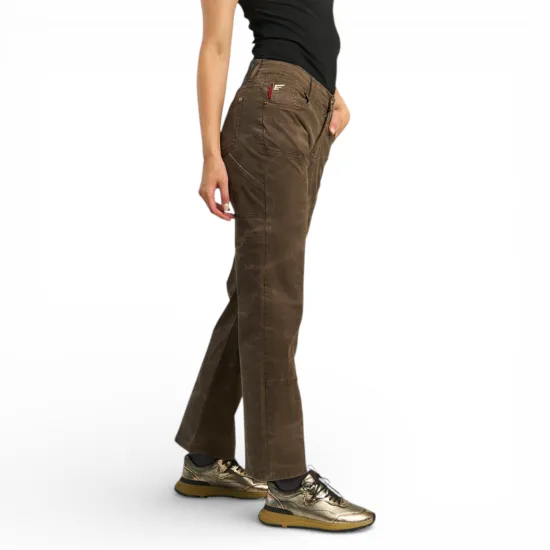 Pantalón Jeans Mujer Carpintero Recto Café Ellus - Imagen 3