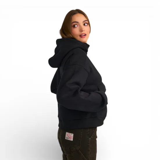 Polerón Mujer Hoodie Cuello Alto Negro Il Gioco - Imagen 3