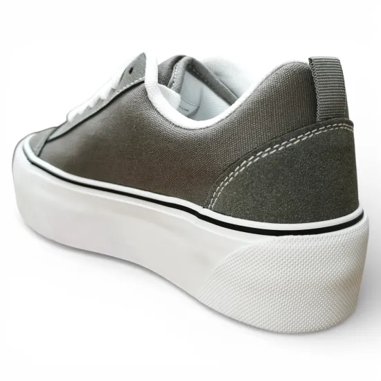 Zapatilla Mujer Gris Plataforma Lona Everix - Imagen 5