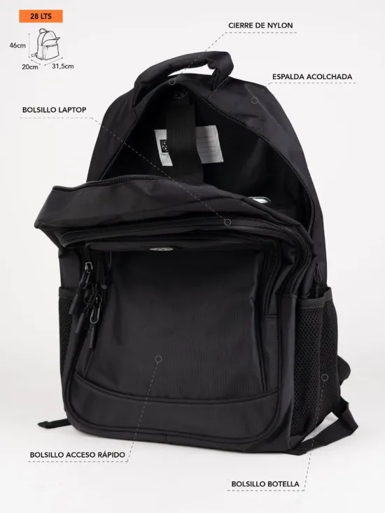 Mochila Liso Black 5AM175-MC Maui - Imagen 5