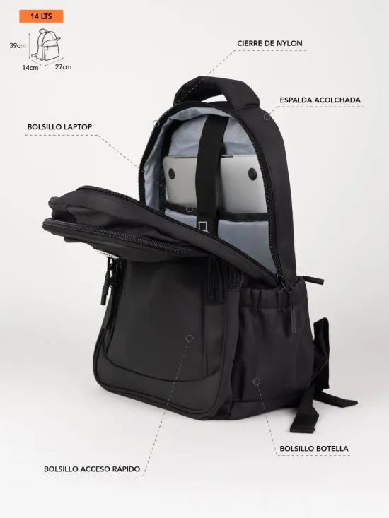 Mochila Moon 14 Litros Negro Maui - Imagen 6