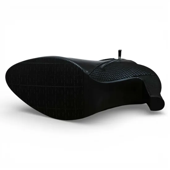 Botín Mujer Negro Taco Medio Detalle Serpiente Bonny Franco - Imagen 7