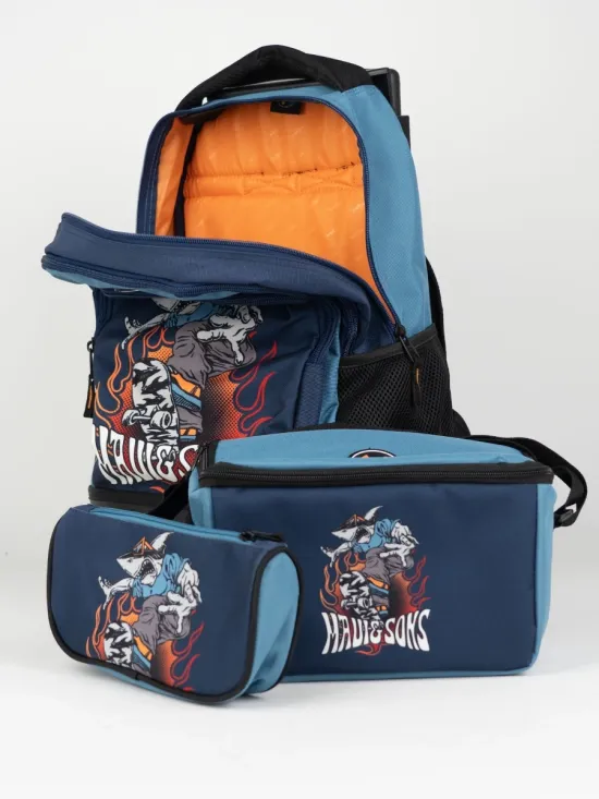 Mochila Roller Bag + Lonchera + Estuche Azul Maui - Imagen 2