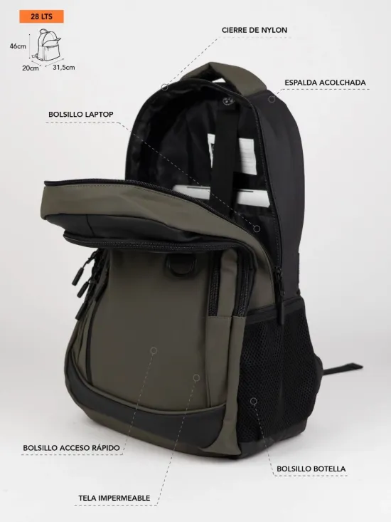 Mochila Dockside 28 Litros Verde Maui - Imagen 5