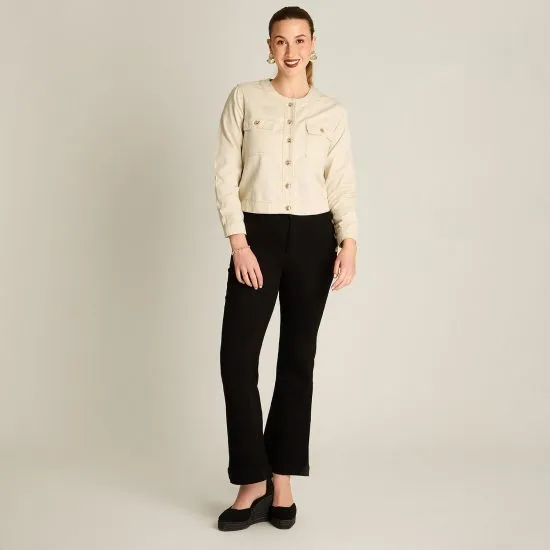 Casaca de Mezclilla Arena Con Dos Bolsillos Ldp - Imagen 4