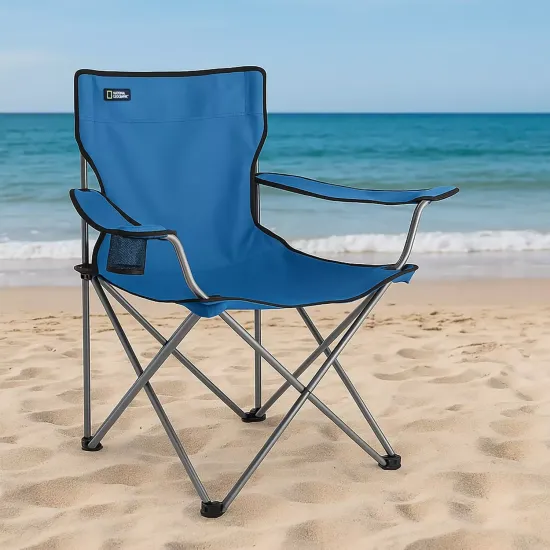 Silla de Camping Plegable Kenai Apoyabrazos Azul National Geographic - Imagen 3