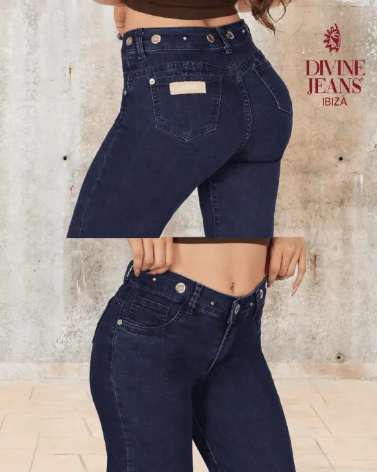 Jeans Mujer Marsella Blue Wide Leg Divine - Imagen 2