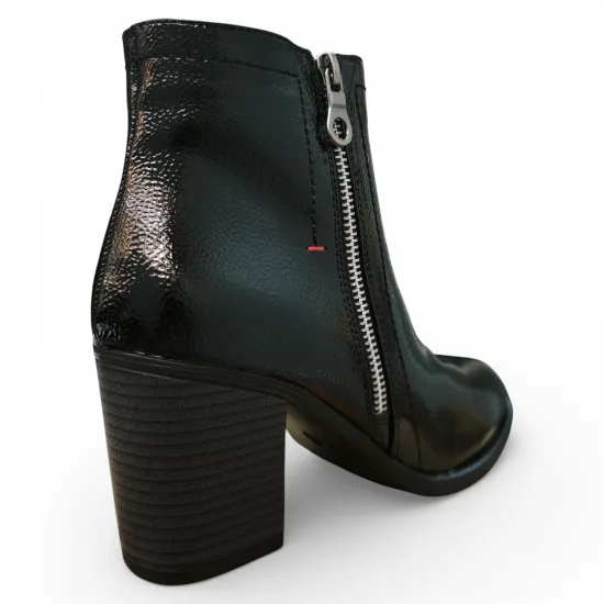 Botín Mujer Negro Charol Taco Medio 388-2302 Bonny Franco - Imagen 7