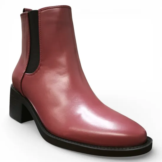 Botín Mujer Burdeo Taco Medio 373-0072 Bonny Franco - Imagen 5