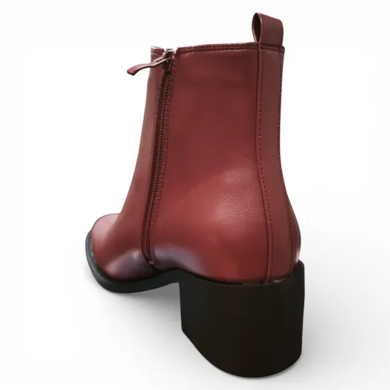 Botín Mujer Burdeo Taco Medio 373-0072 Bonny Franco - Imagen 6