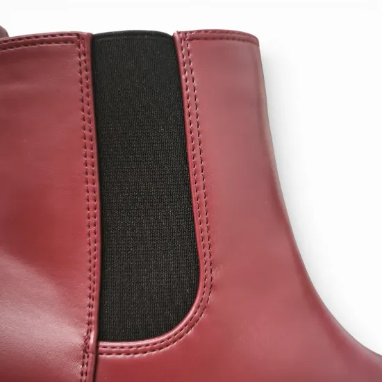 Botín Mujer Burdeo Taco Medio 373-0072 Bonny Franco - Imagen 7