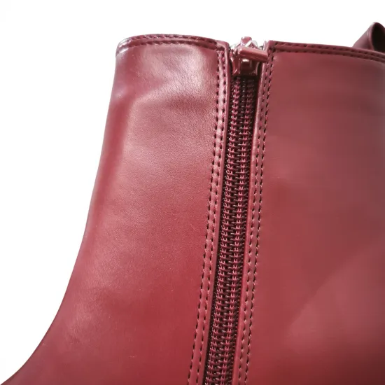 Botín Mujer Burdeo Taco Medio 373-0072 Bonny Franco - Imagen 8