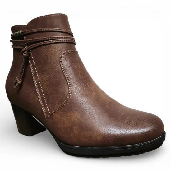 Botín Mujer Camel Taco Medio 224-0385 Bonny Franco - Imagen 3