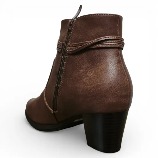 Botín Mujer Camel Taco Medio 224-0385 Bonny Franco - Imagen 4