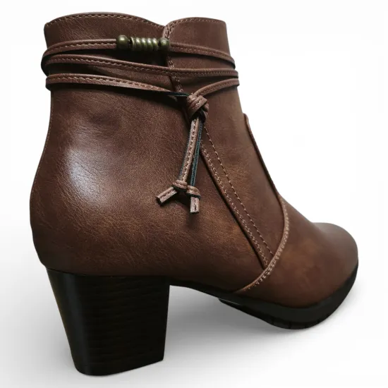 Botín Mujer Camel Taco Medio 224-0385 Bonny Franco - Imagen 5