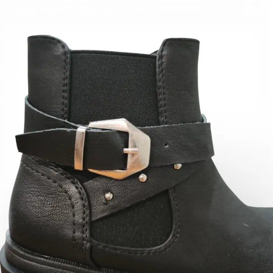 Botín Mujer Rebel Buckle Chunky Negro Bonny Franco - Imagen 9