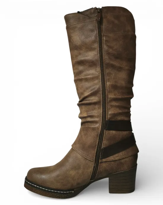 Bota Mujer Bruna Taupe Hebilla Bonny Franco - Imagen 6