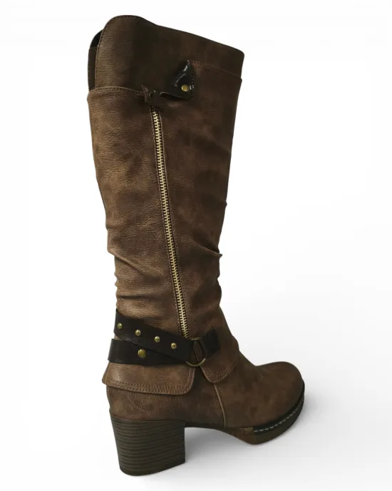 Bota Mujer Bruna Taupe Hebilla Bonny Franco - Imagen 7