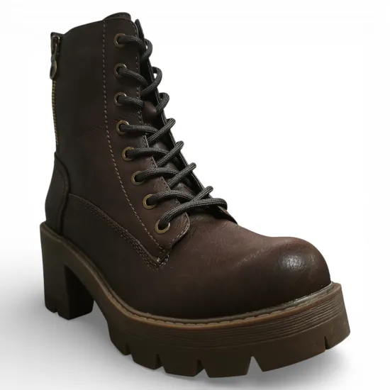 Botín Mujer Aitana Café Plataforma Bonny Franco - Imagen 2