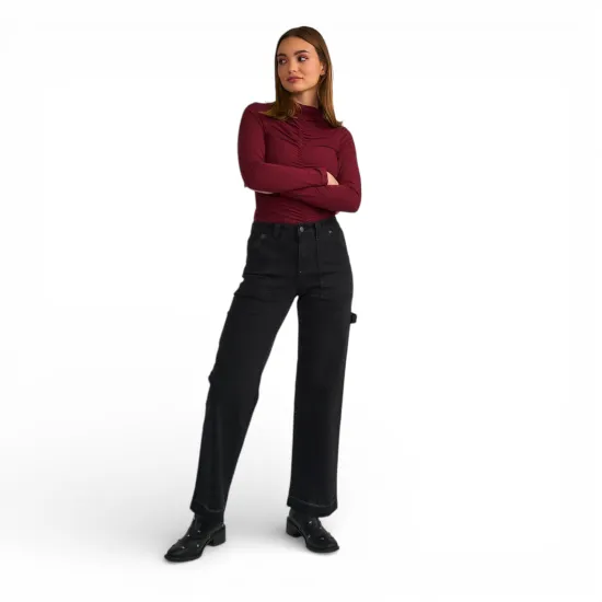 Jeans Mujer Carpenter Black  Basta Destroyed Il Gioco - Imagen 4