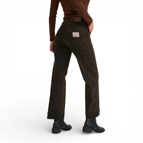 Jeans Mujer Carpenter Dark Gray Basta Turn Up Il Gioco - Imagen 2