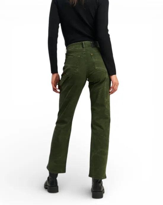 Jeans Mujer Carpintero Recto Verde Militar Ellus - Imagen 3