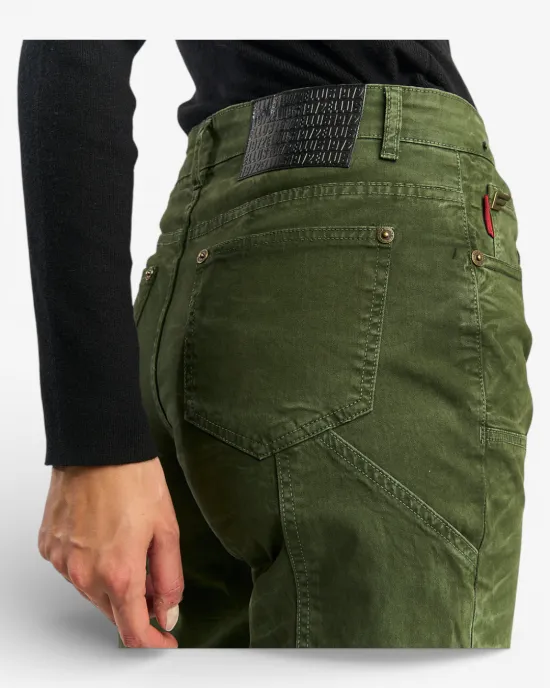 Jeans Mujer Carpintero Recto Verde Militar Ellus - Imagen 4