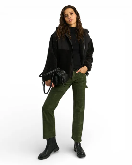 Jeans Mujer Carpintero Recto Verde Militar Ellus - Imagen 5