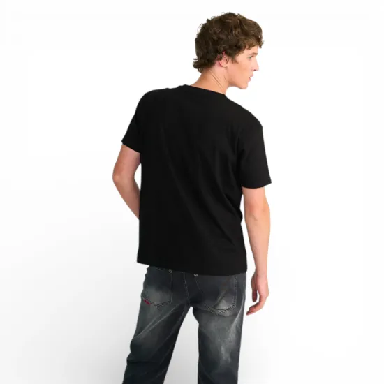 Polera Hombre Básica Logo Bordado Negro Ellus - Imagen 3