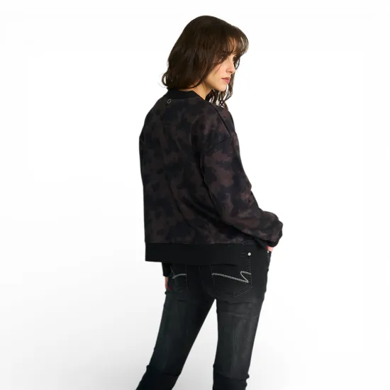 Polerón Mujer Timeless Animal Print Café Ellus - Imagen 3