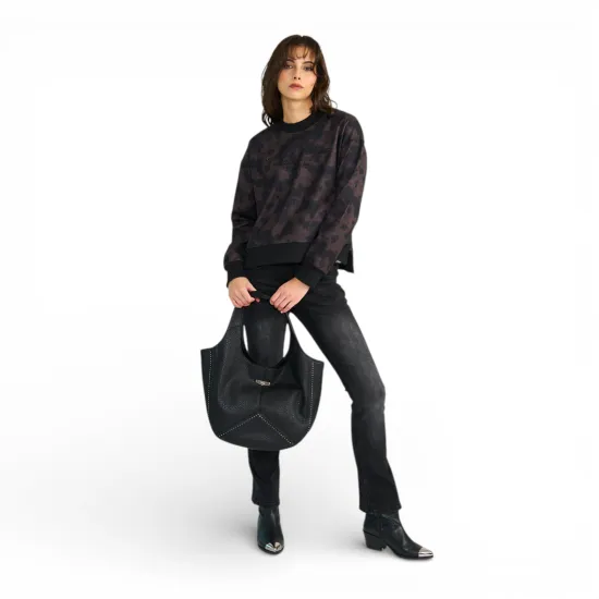 Polerón Mujer Timeless Animal Print Café Ellus - Imagen 5